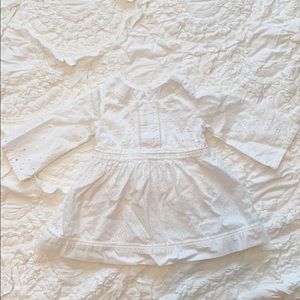 100% white cotton texture detailed dress